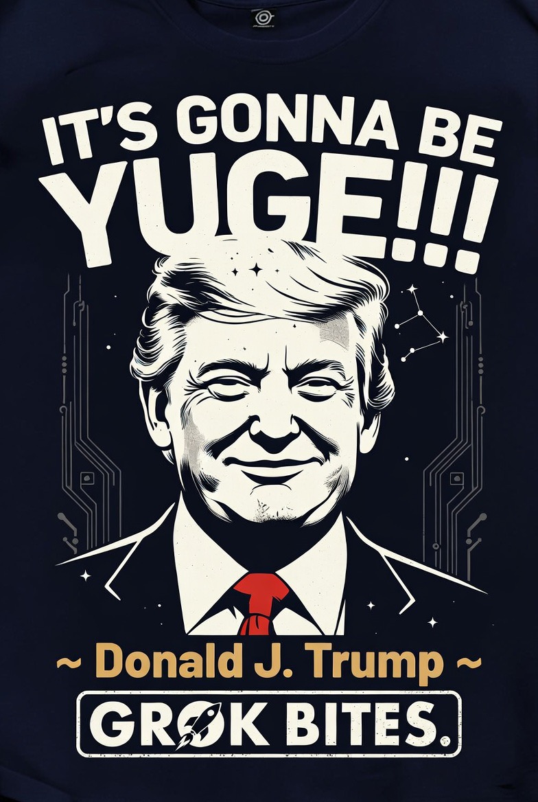 "YUGE" Trump Stencil Tee - Navy + Black